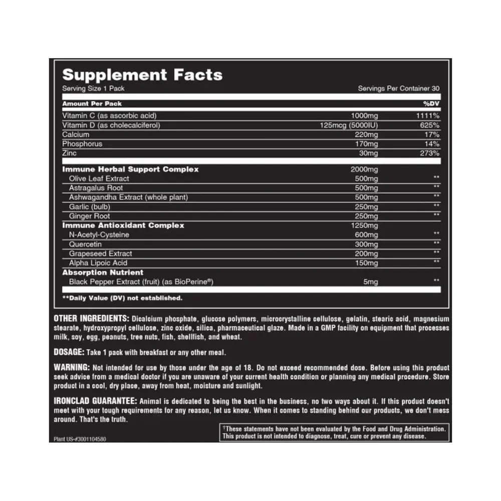 Universal Nutrition Animal Immune Pak - 30 packs, фото 2