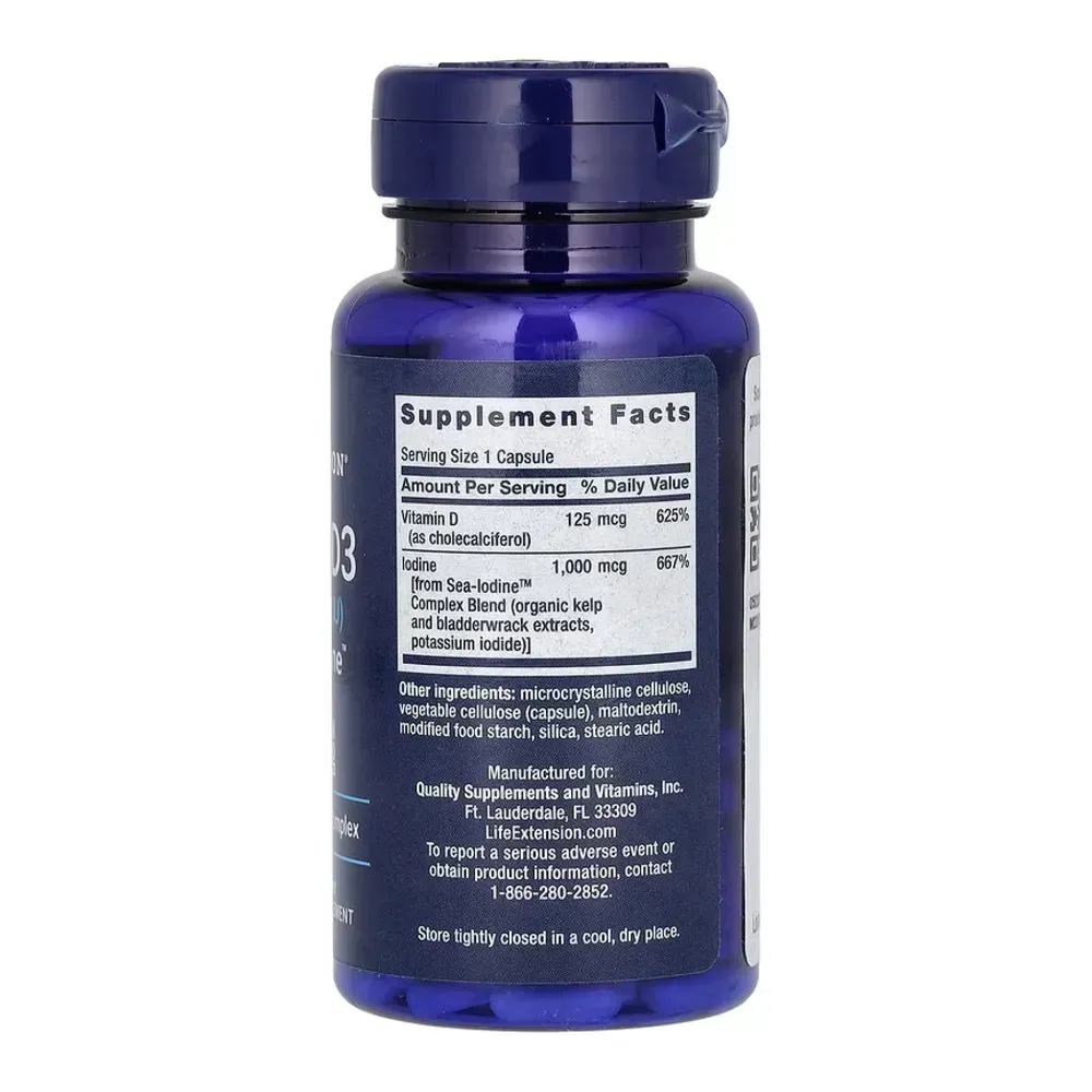 Vit D3 with Sea-Iodine™ 125 mcg (5000 IU) - 60 caps