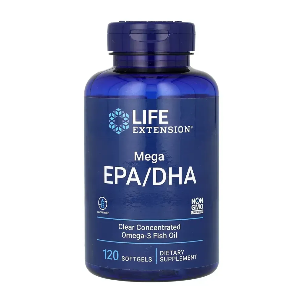 Mega EPA/DHA Omega-3 Fish Oil, упаковка на 120 м’яких капсул
