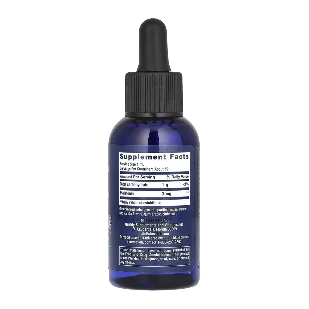 Life Extension Fast-Acting Liquid Melatonin (Citrus-Vanilla) - 2 fl oz, фото 2