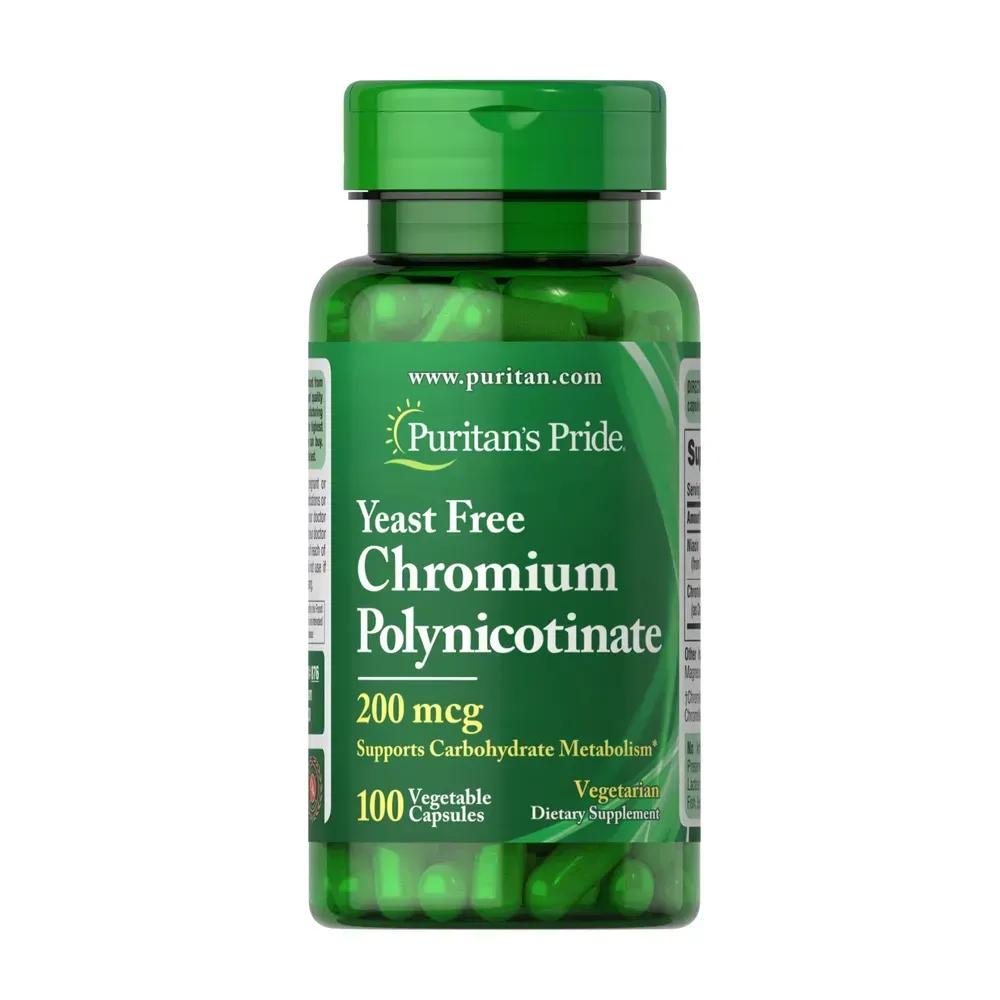Chromium Polynicotinate 200 mcg Yeast Free - 100 veg caps