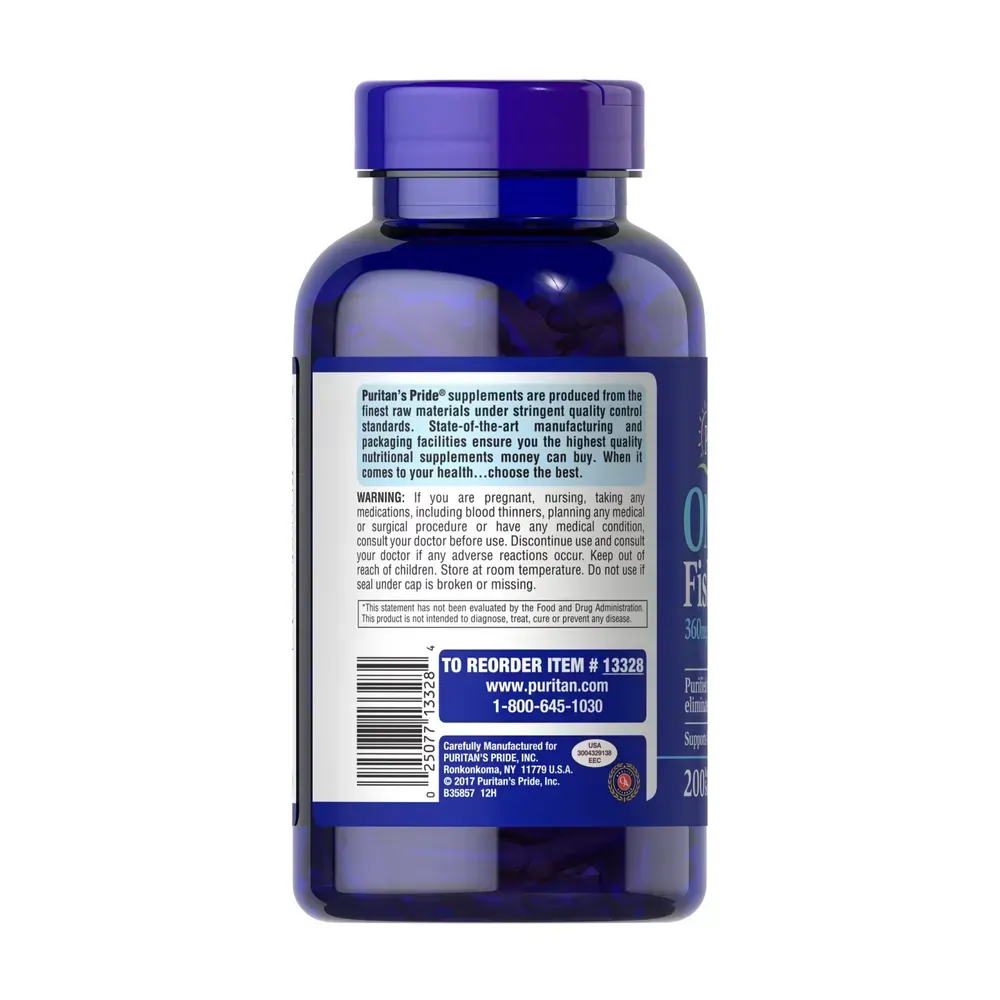 Omega-3 Fish Oil 1200 mg (360 mg Active Omega-3) - 200 softgels