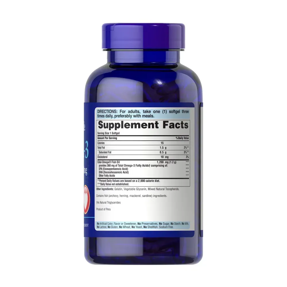 Omega-3 Fish Oil 1200 mg (360 mg Active Omega-3) - 200 softgels