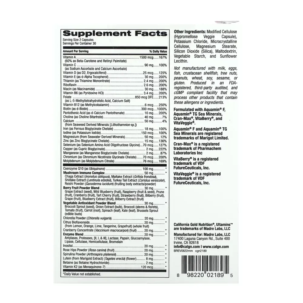 Ultamins Wooman Multivitamin - 60 vcaps