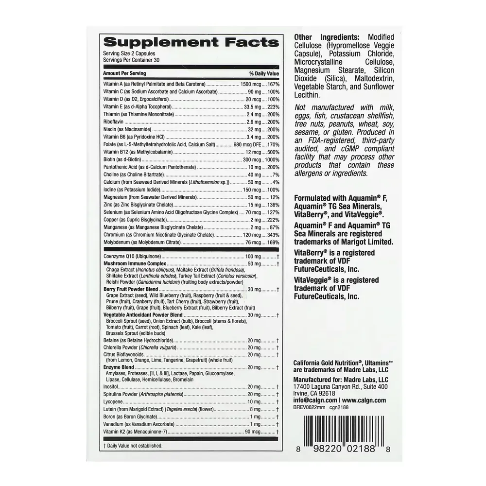 Ultamins MENS Multivitamin - 60 vcaps