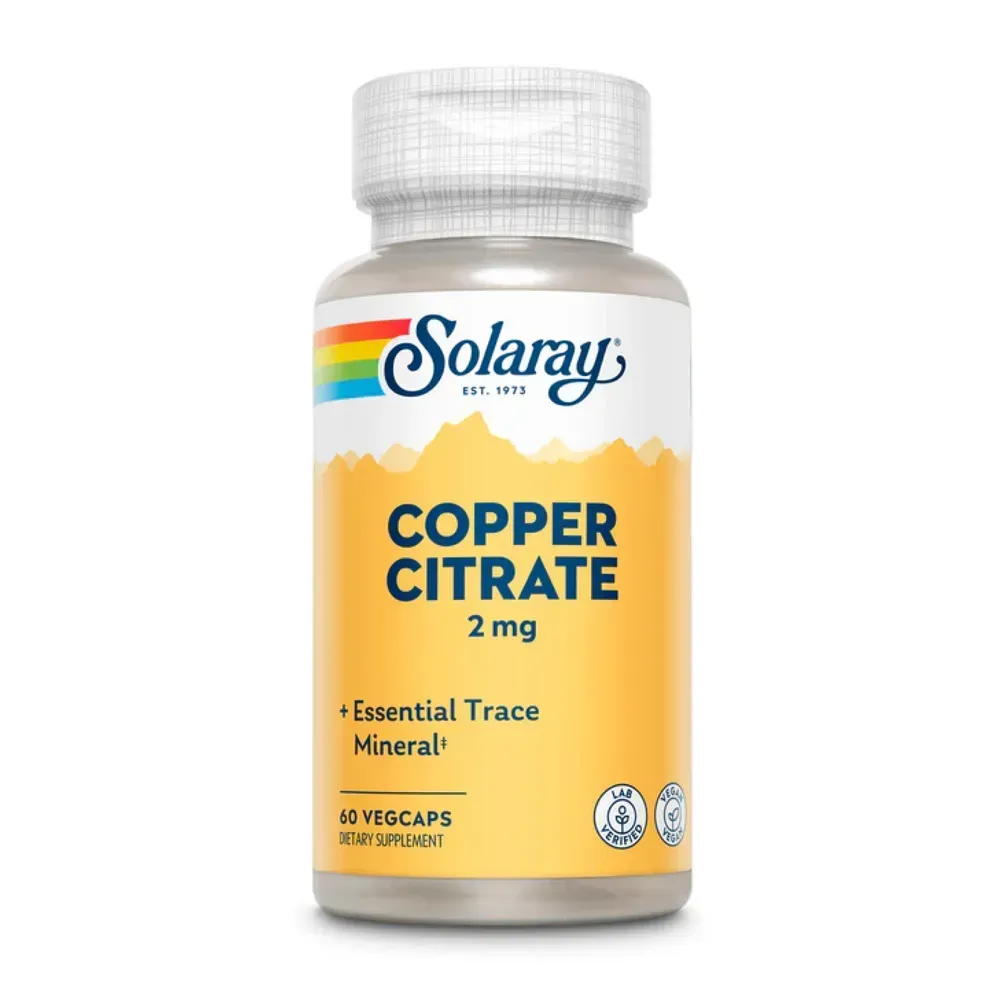 Copper Citrate, 2 мг, упаковка на 60 рослинних капсул