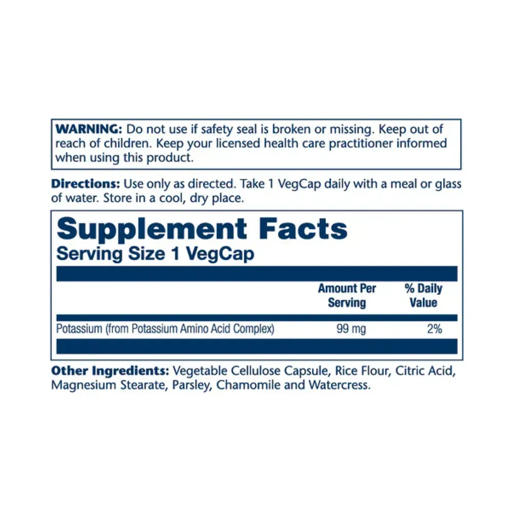 Potassium 99mg - 100 vcaps