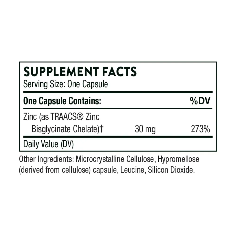 Zinc Bisglycinate 30 mg - 60 caps