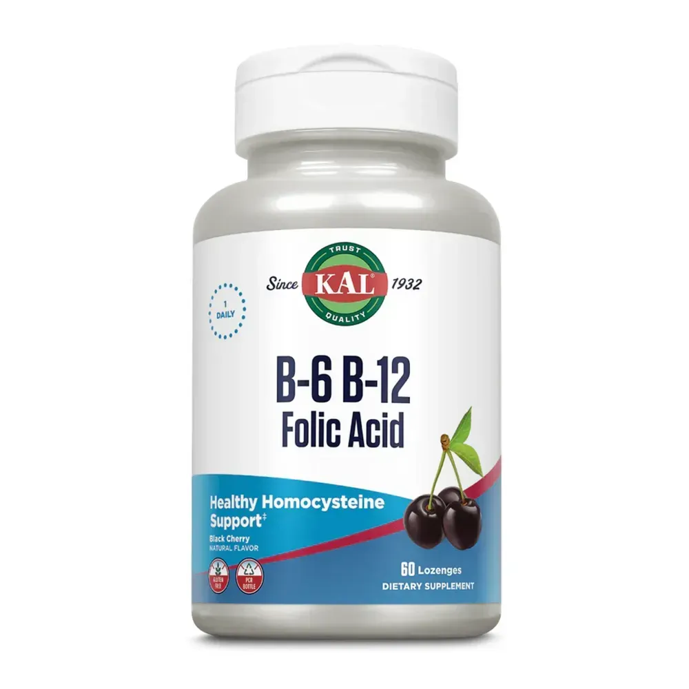 B-6 B-12 Folic Acid - 60 tabs Black Cherry