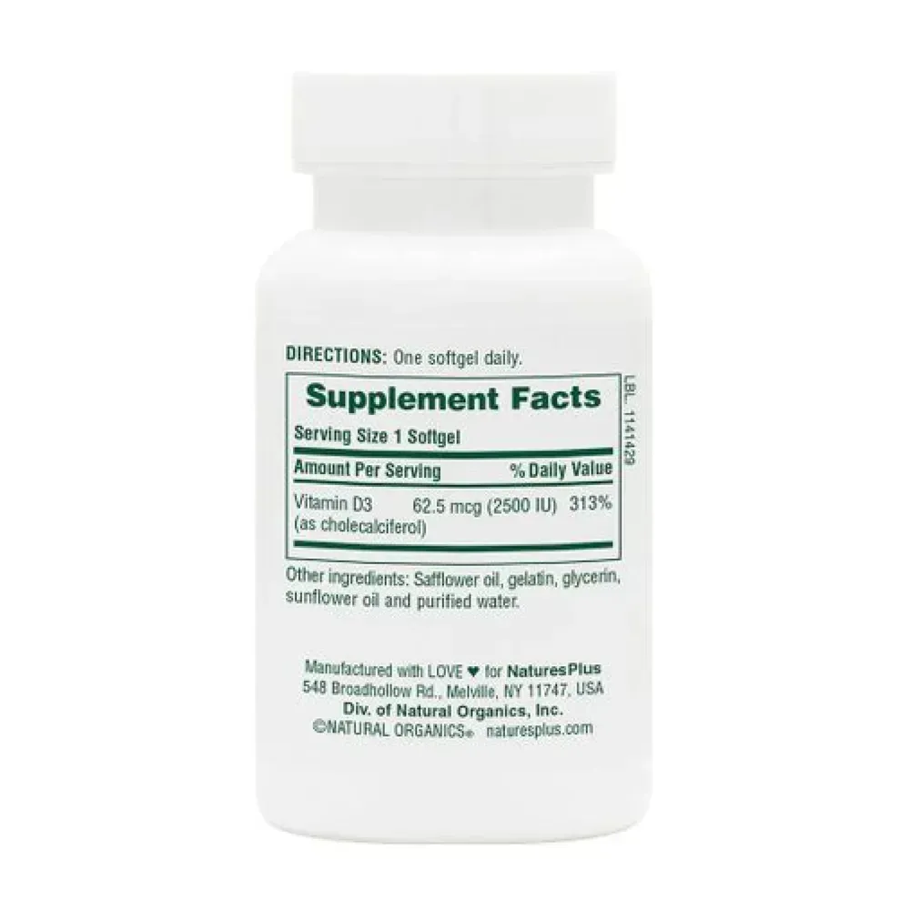 Vitamin D3 2500 IU - 90 softgels