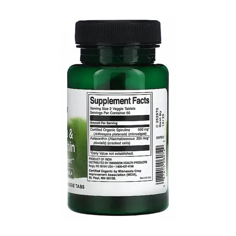 Organic Spirulina & Astaxanthin - 120 veg tabs
