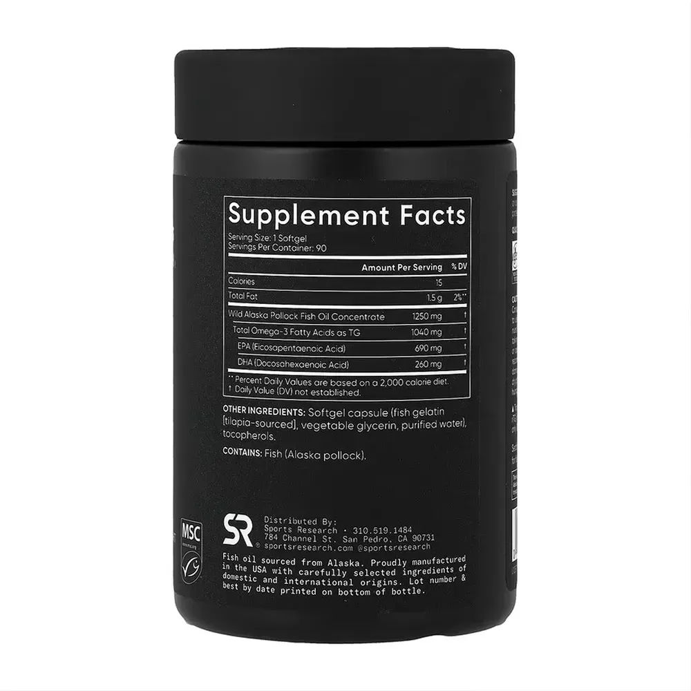 Omega-3 Fish Oil Alaska Pollock 1250mg - 90 softgels