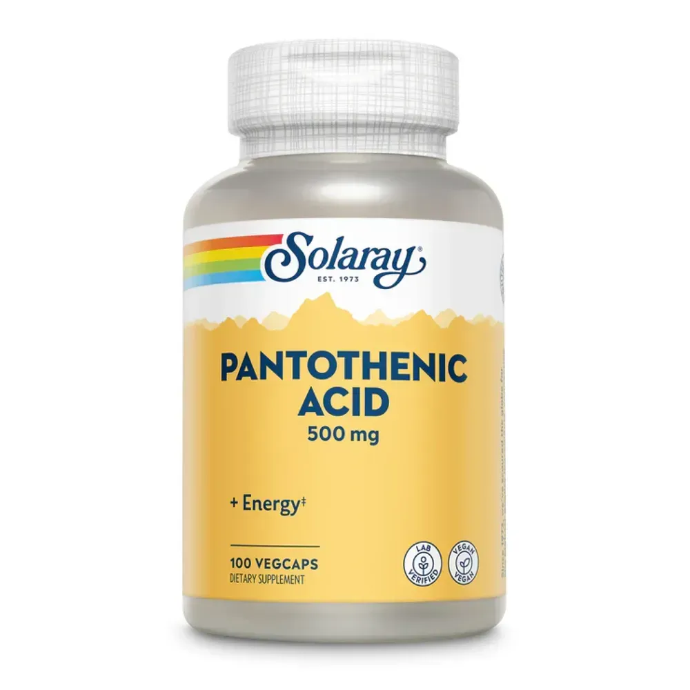 Pantothenic Acid, 500 мг, упаковка на 100 рослинних капсул