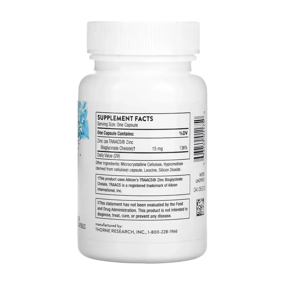 Zinc Bisglycinate 15mg - 60 caps