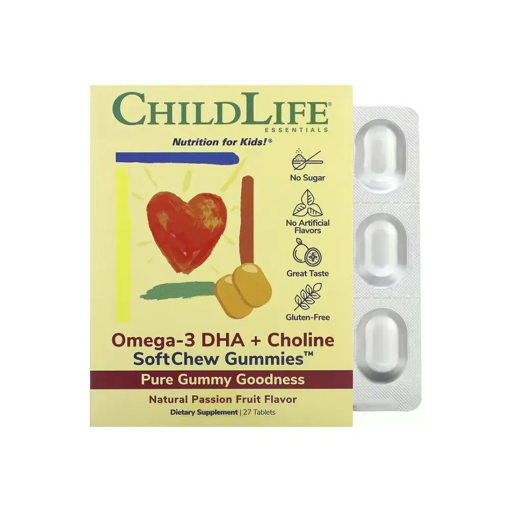 Omega-3 DHA + Choline - 27 tabs Natural Passion Fruit