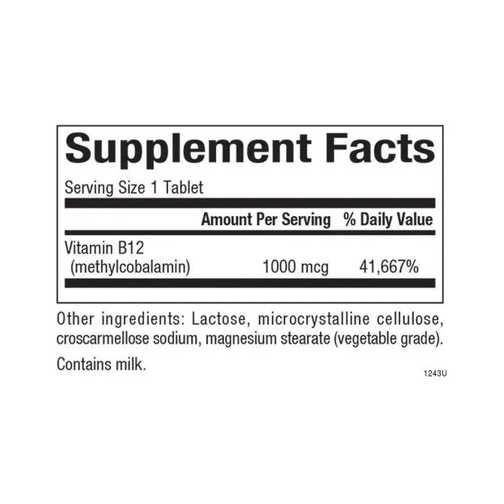 B12 Methylcobalamin 1000 mcg - 90 tabs