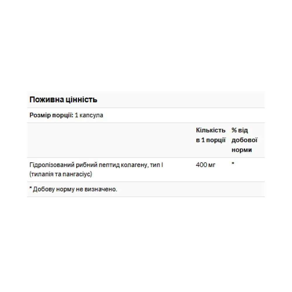Type I Hydrolyzed Marine Collagen Peptides 400mg - 60 caps