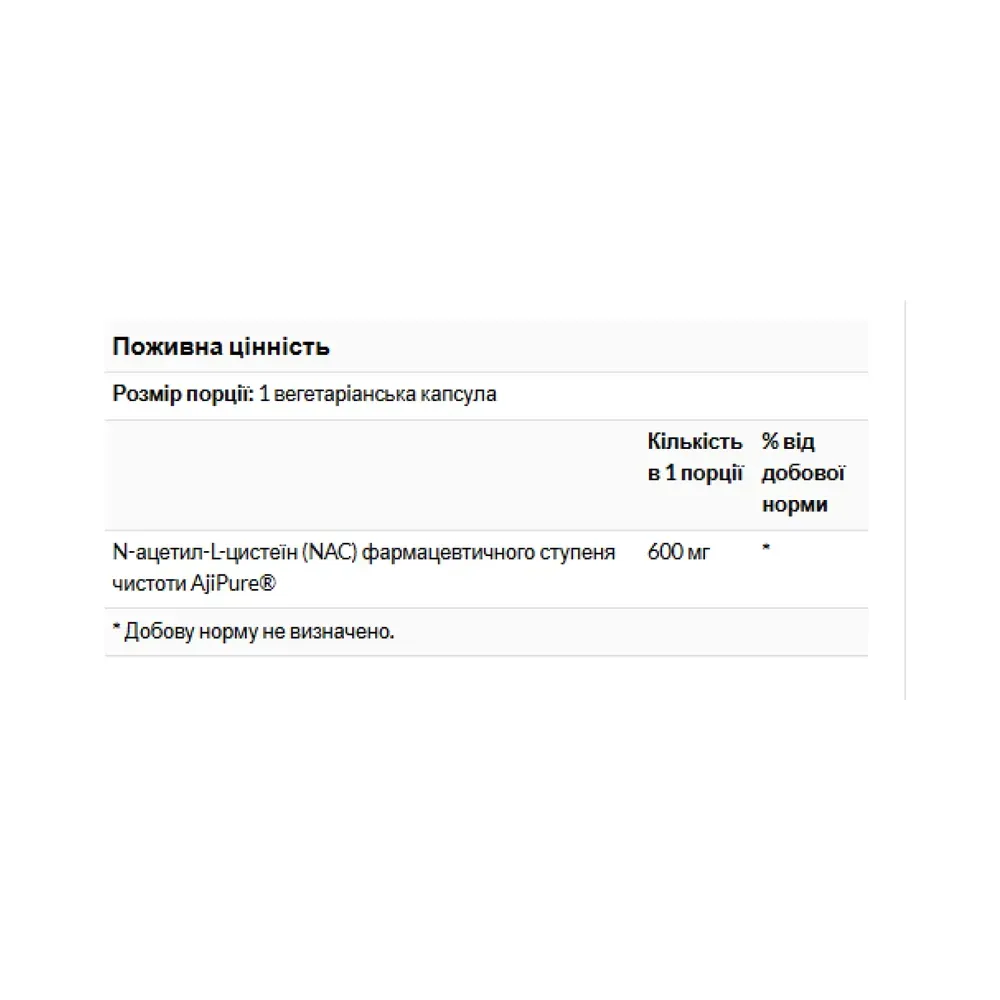 N-Acetyl L-Cysteine 600 mg - 60 caps