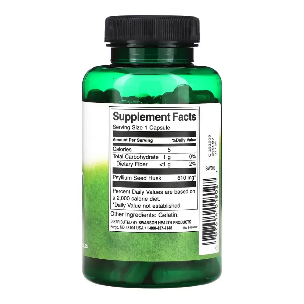 Psyllium Husks 610mg - 100 caps