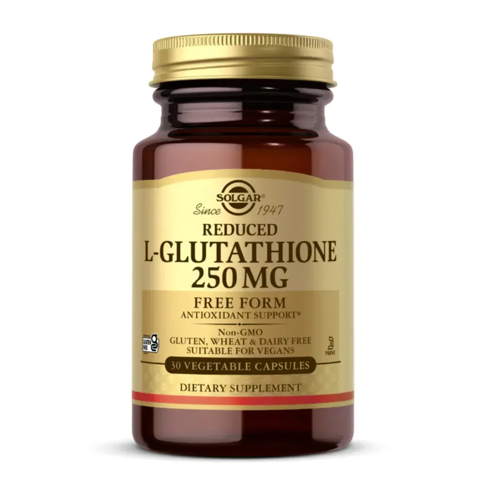 Глутатіон Reduced L-Glutathione, 250 мг, 30 рослинних капсул
