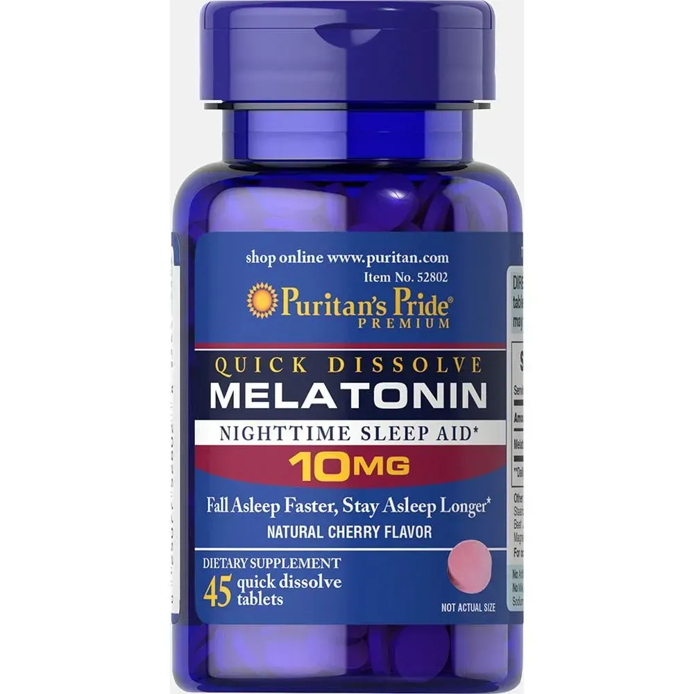 Quick Dissolve Melatonin 10 mg Cherry Flavor - 45 Tablets