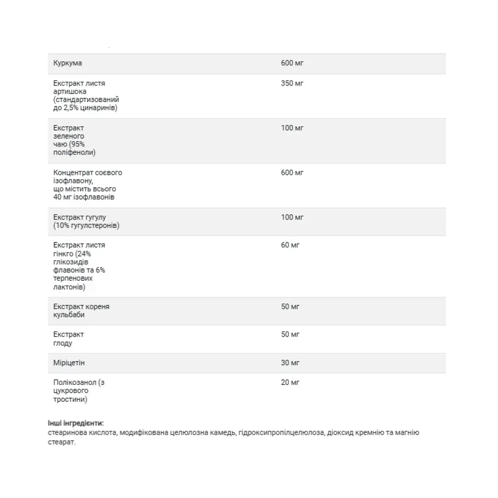 Policosanol Cholesterol Complex - 60 tabs