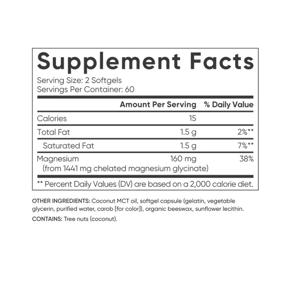 Magnesium Glycinate 160mg - 120 softgels
