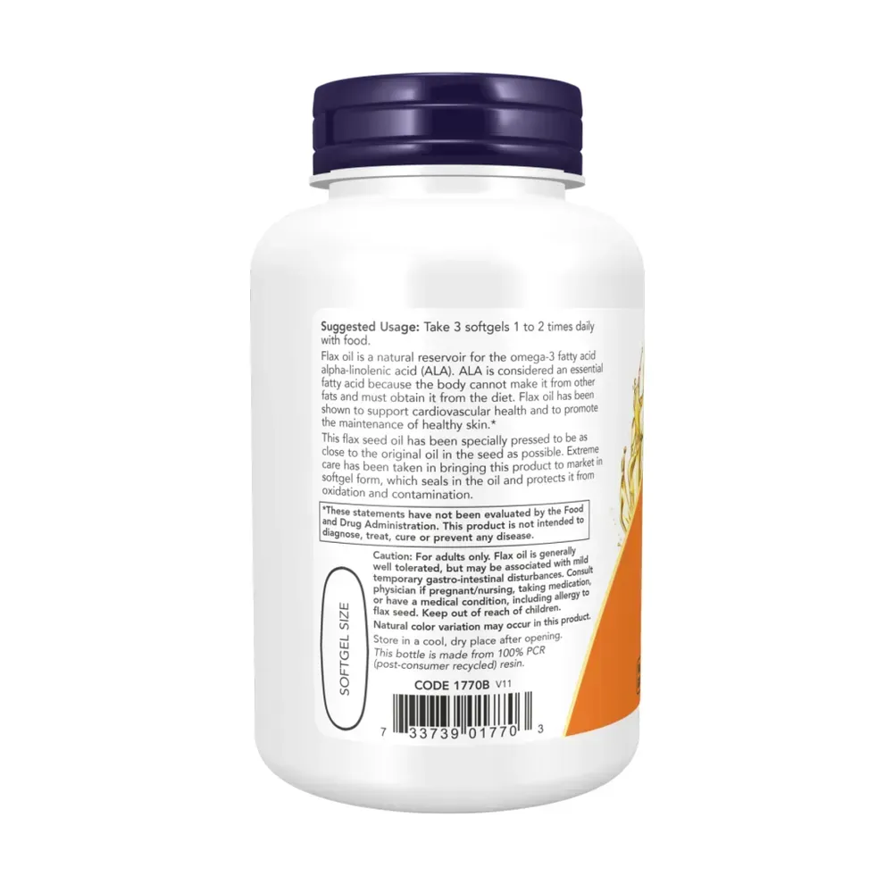 Flax Oil 1000mg - 100 softgels