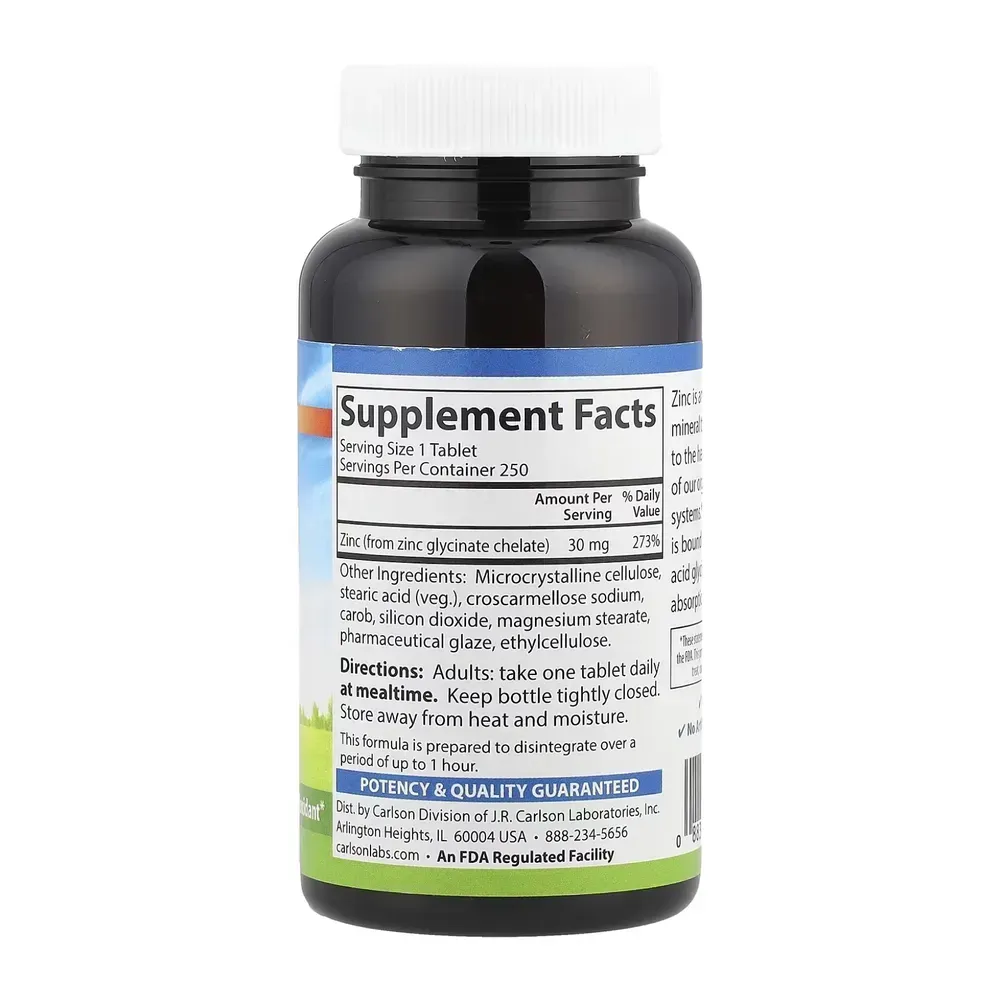 Chelated Zinc - 250 tabs
