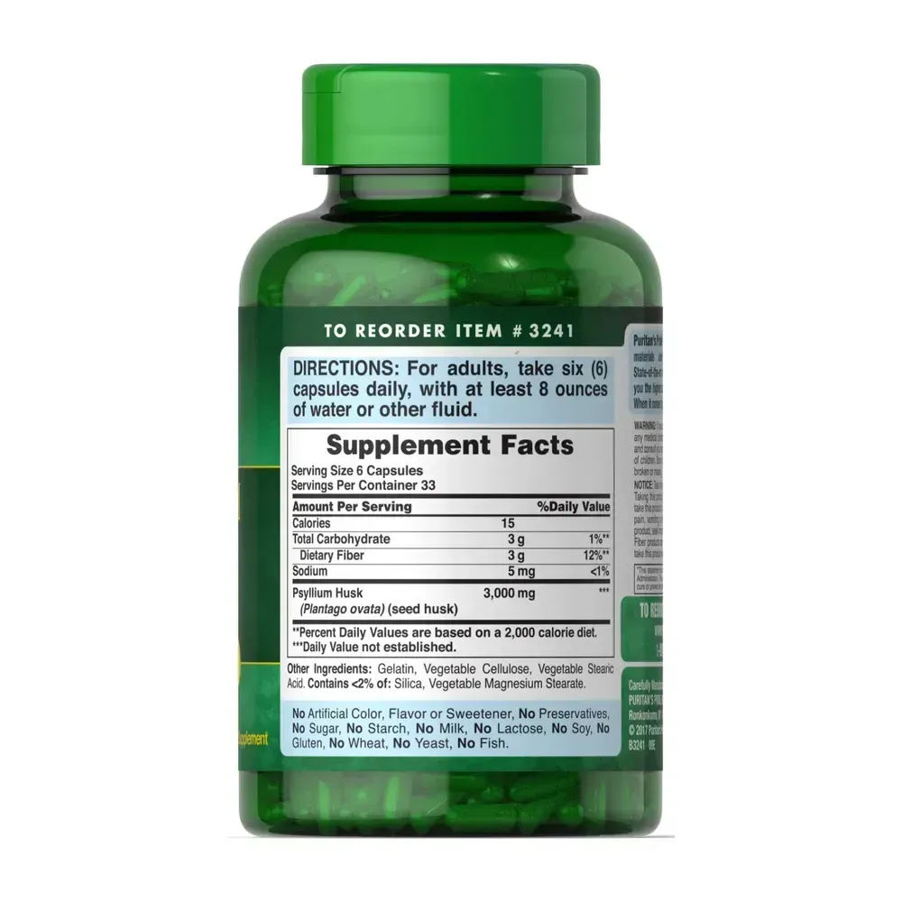 Psyllium Husks 500mg - 200 caps