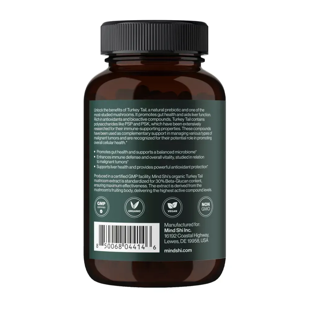 Turkey Tail Mushroom 1000 mg - 60 vegcaps