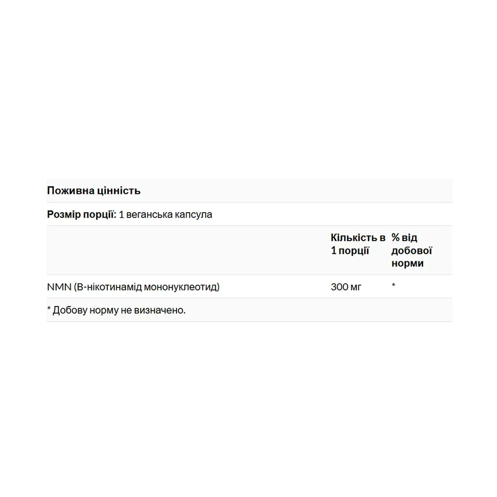 NMN Nicotinamide Mononucleotide 300mg - 30 vcaps