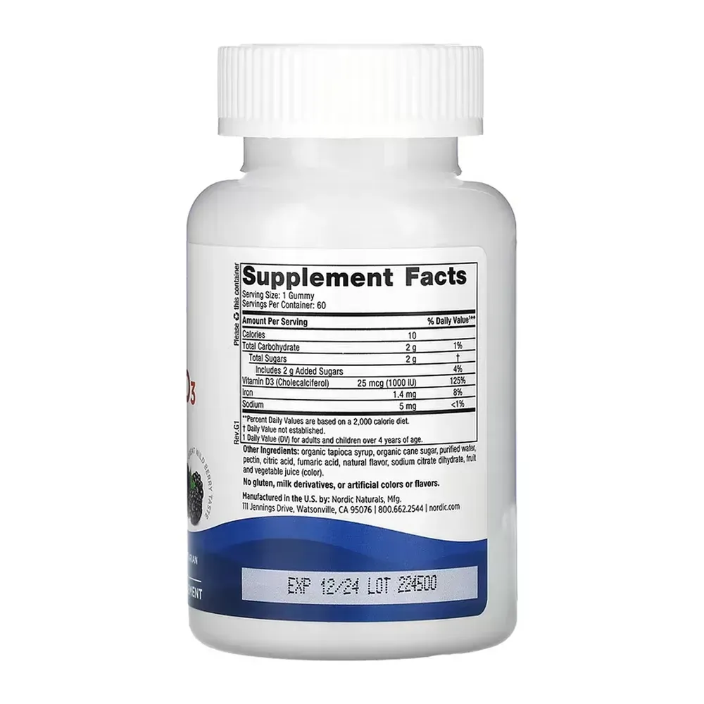 Nordic Naturals Vitamin D3 - 60 gummies, фото 2