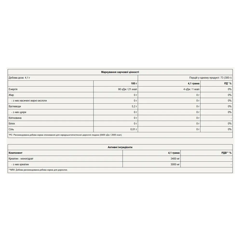 Creatine Monohydrate - 300g Mango