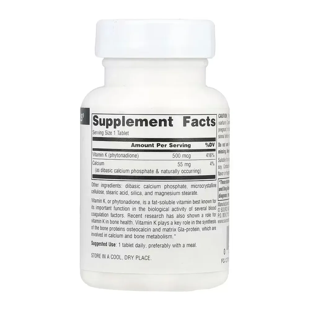 Vitamin K 500 mcg - 100 tabs