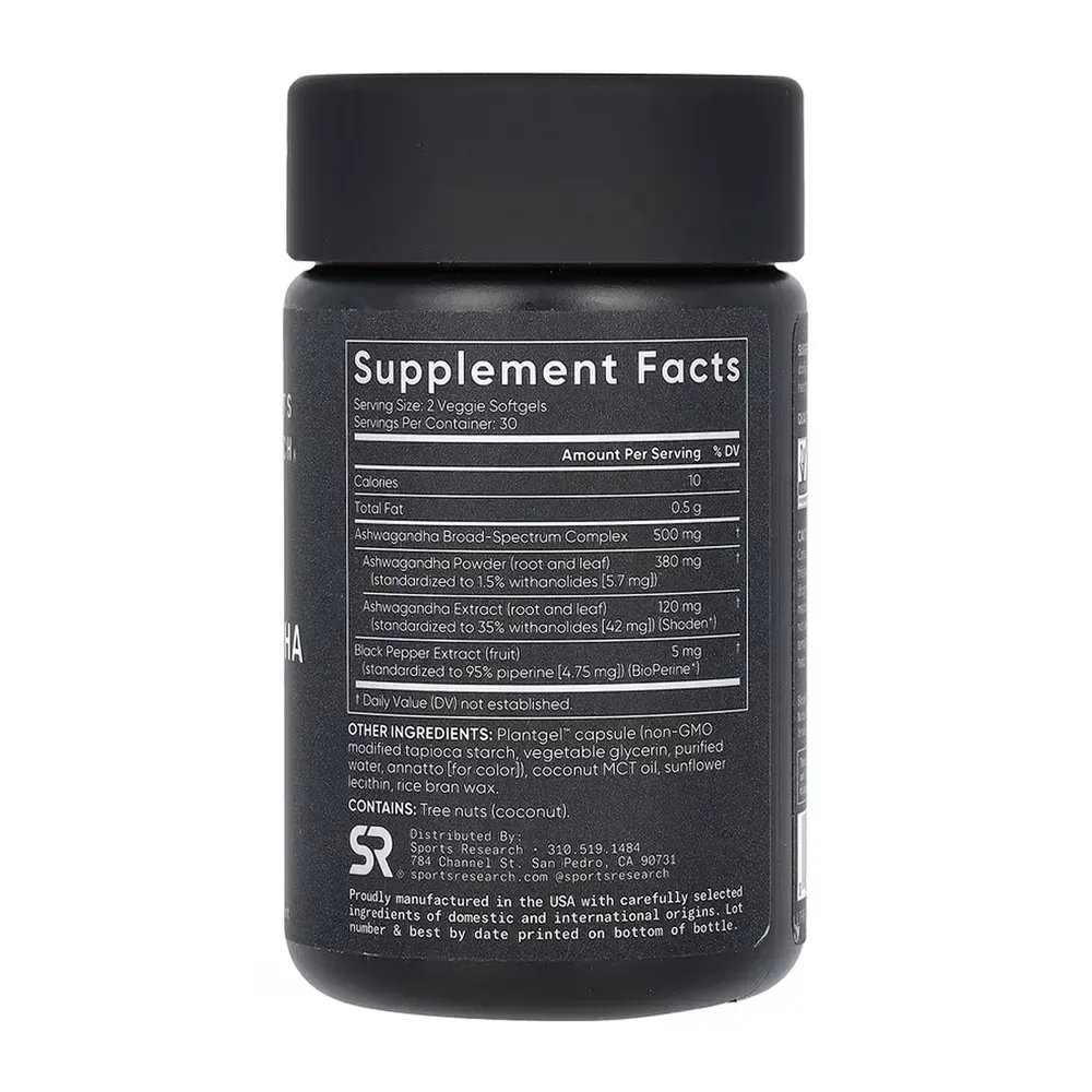 Ashwagandha 500mg - 60 veggie softgels