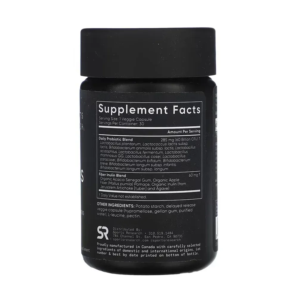 Sport Research Daily Probiotics with Prebiotics 60 Billion CFU - 30 veggie capsules, фото 2