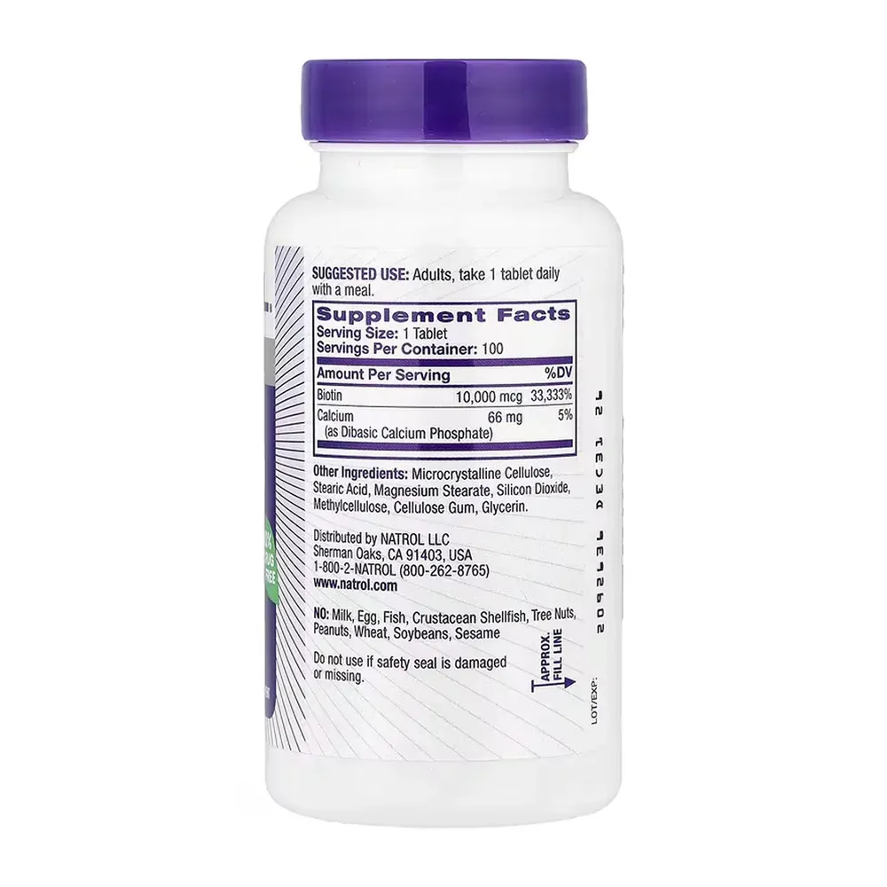 Biotin 10,000mcg - 100 tabs