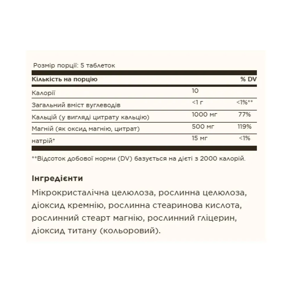 Calcium Magnesium Citrate - 250 tabs