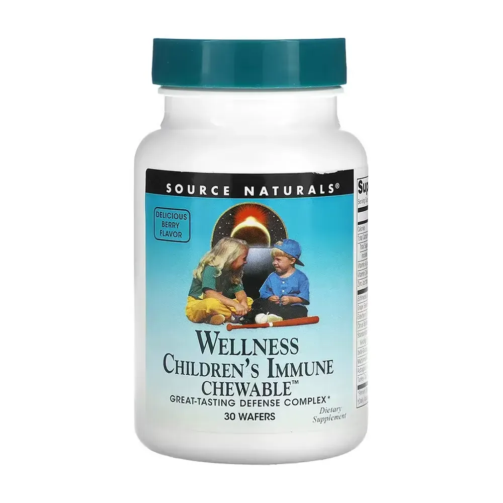 Source Naturals Wellness Children's Immune Chewable™- 30 wafer Berry, Ягоди