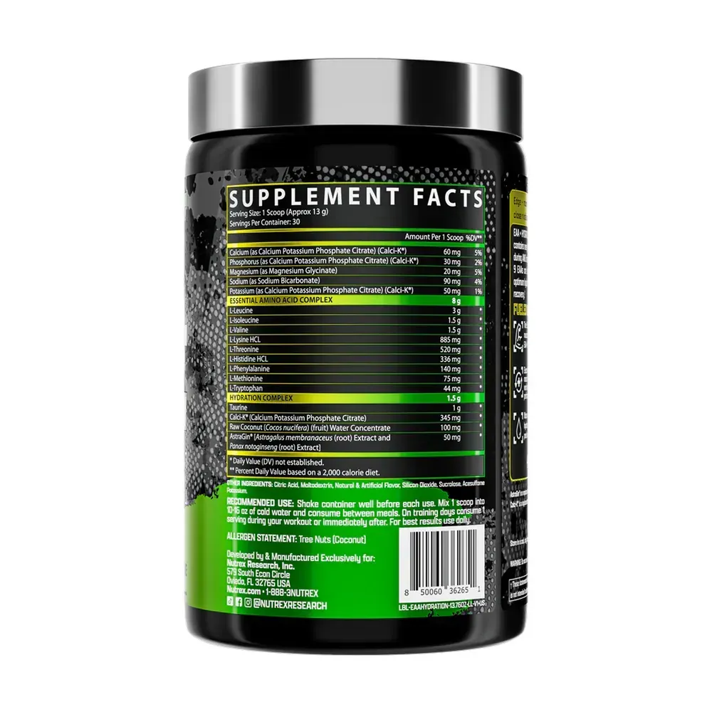 Nutrex EAA Hydration - 30srv Lemon Lime, Лимон-лайм, фото 2
