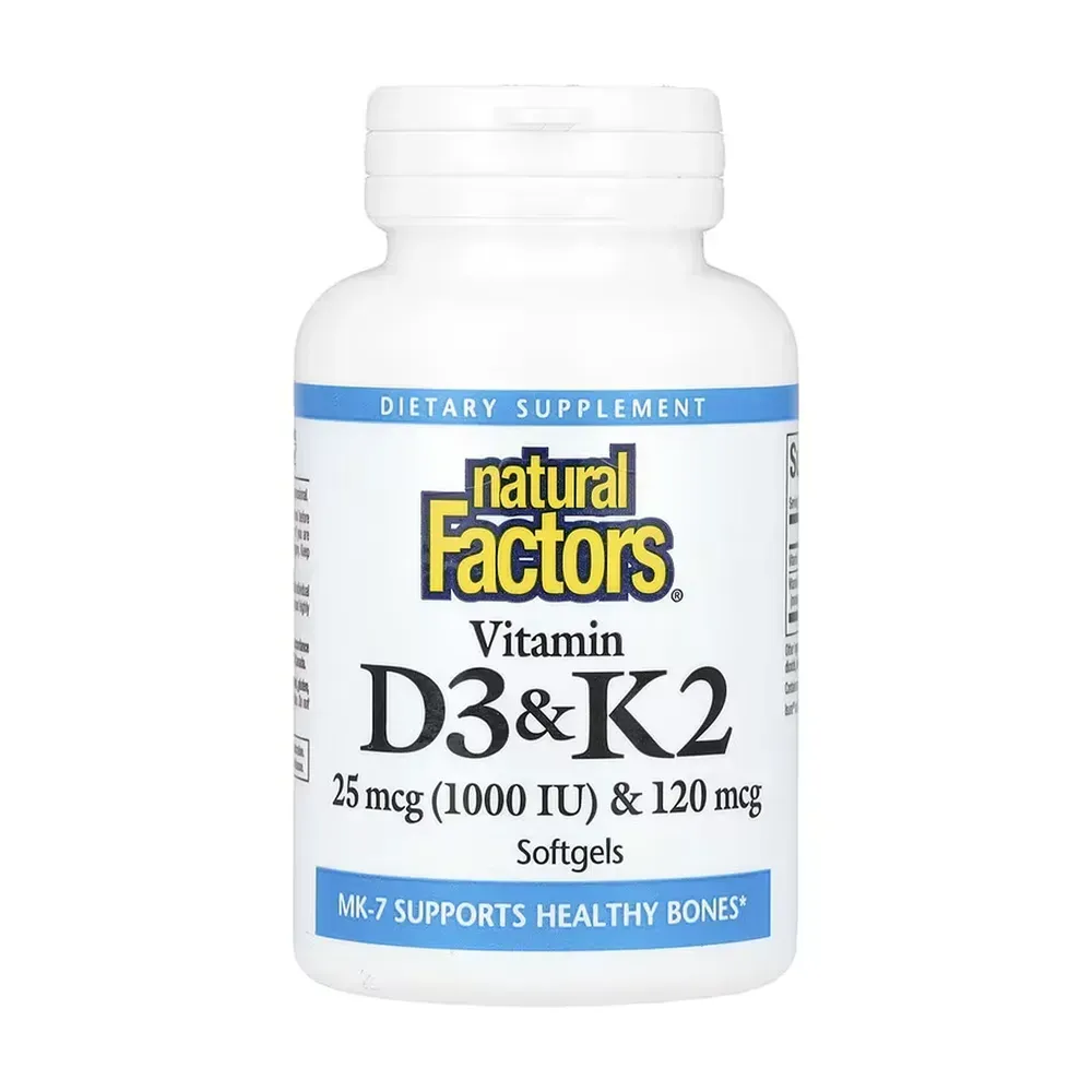 Vitamin D3 & K2 25 mcg (1000 IU) & 120 mcg - 120 softgels