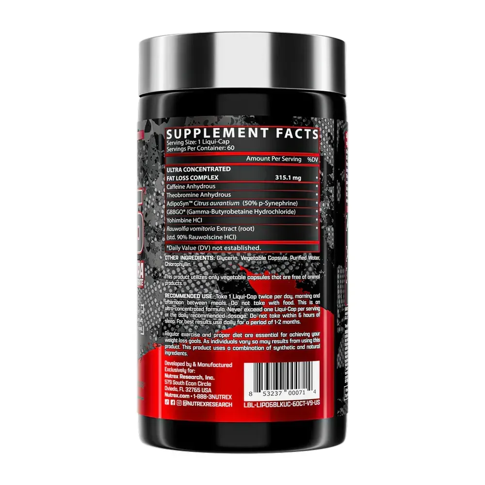 Nutrex Lipo-6 Black UC - 60 liquid caps, фото 2