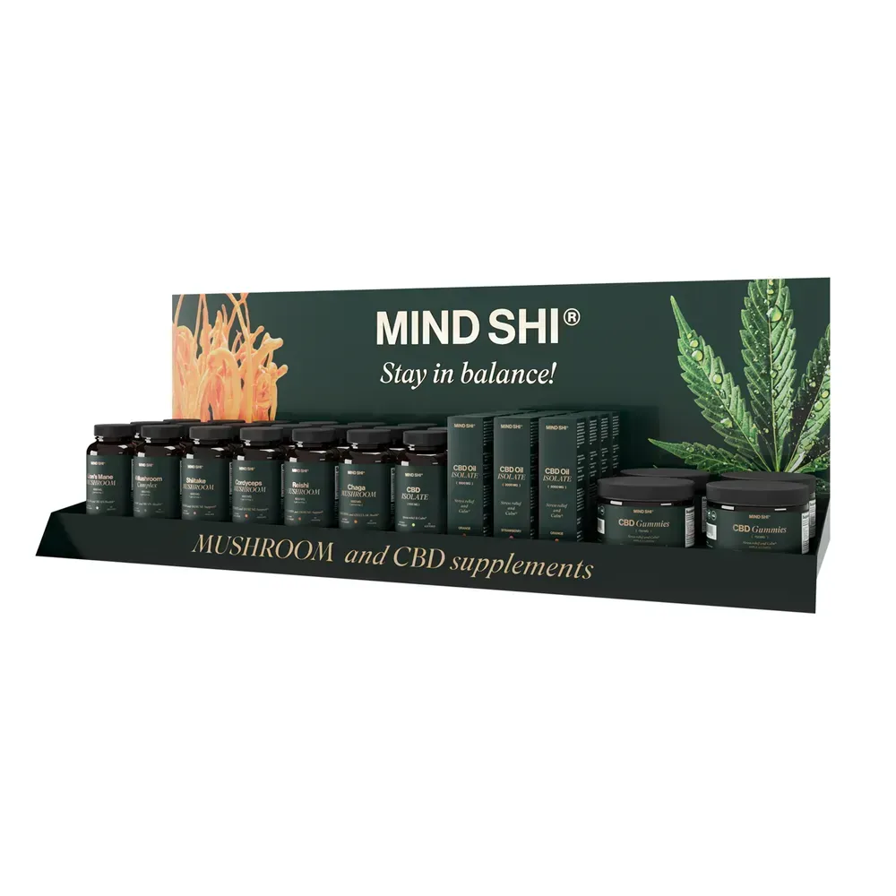 Mind Shi Display Stand Mushroom and CBD supplements, фото 2