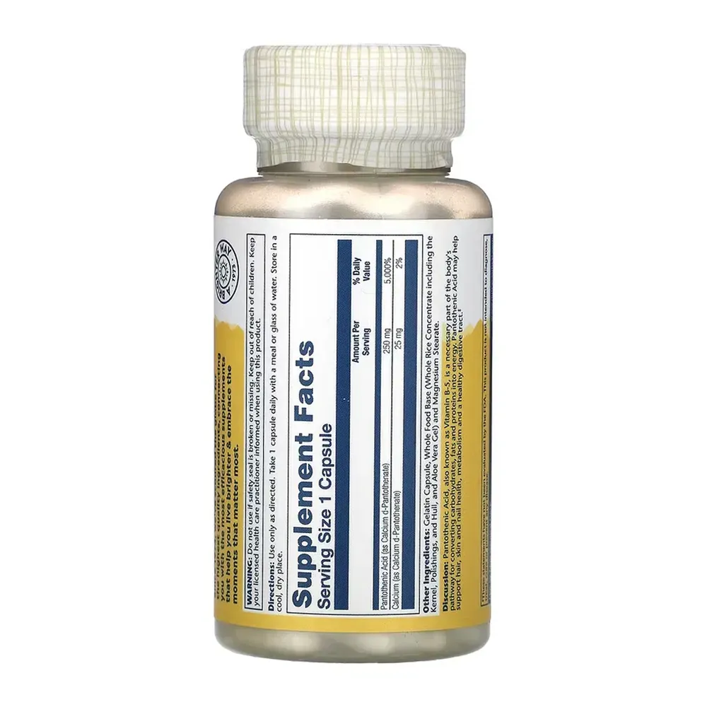 Pantothenic Acid 250mg - 100 caps