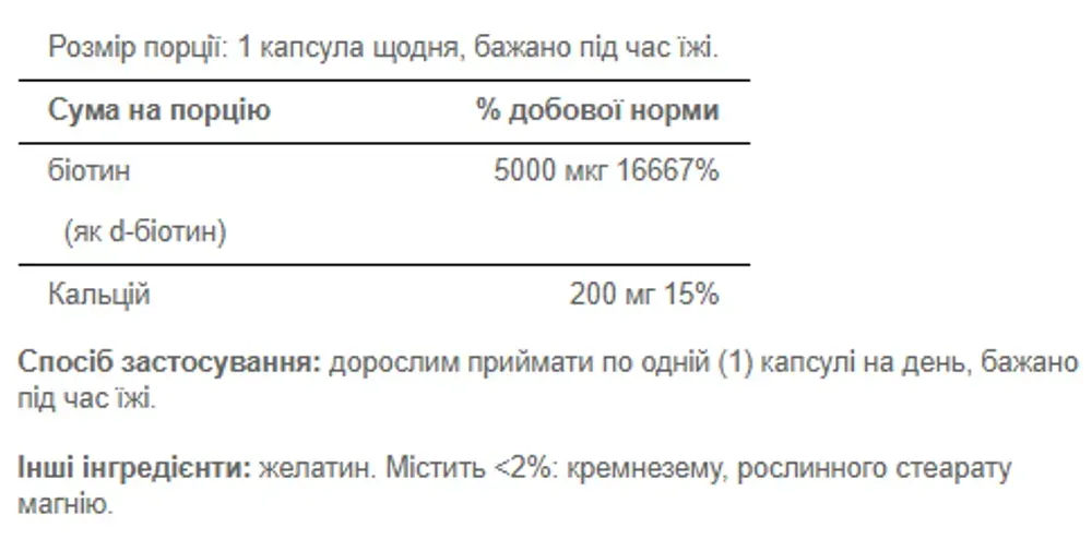 Biotin 5000 mcg - 120 caps