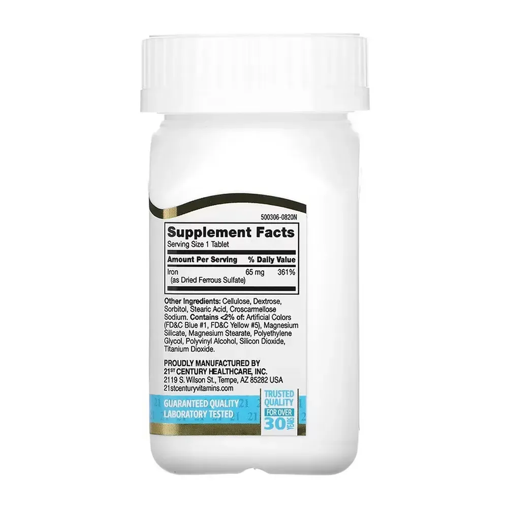 Iron 65 mg Ferrous Sulfate 325 mg - 120 tabs