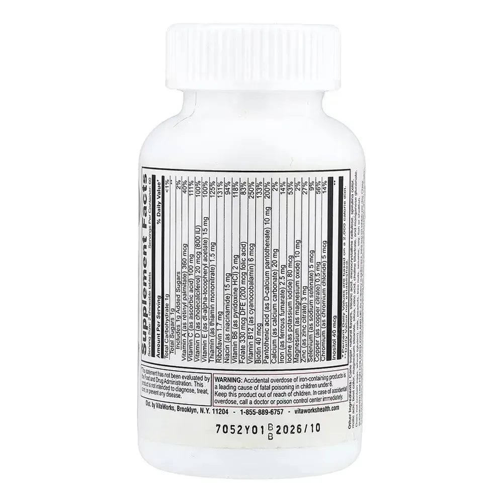 Lifeable VitaWorks Kids Multivitamin with Iron - 120 chewables, фото 2