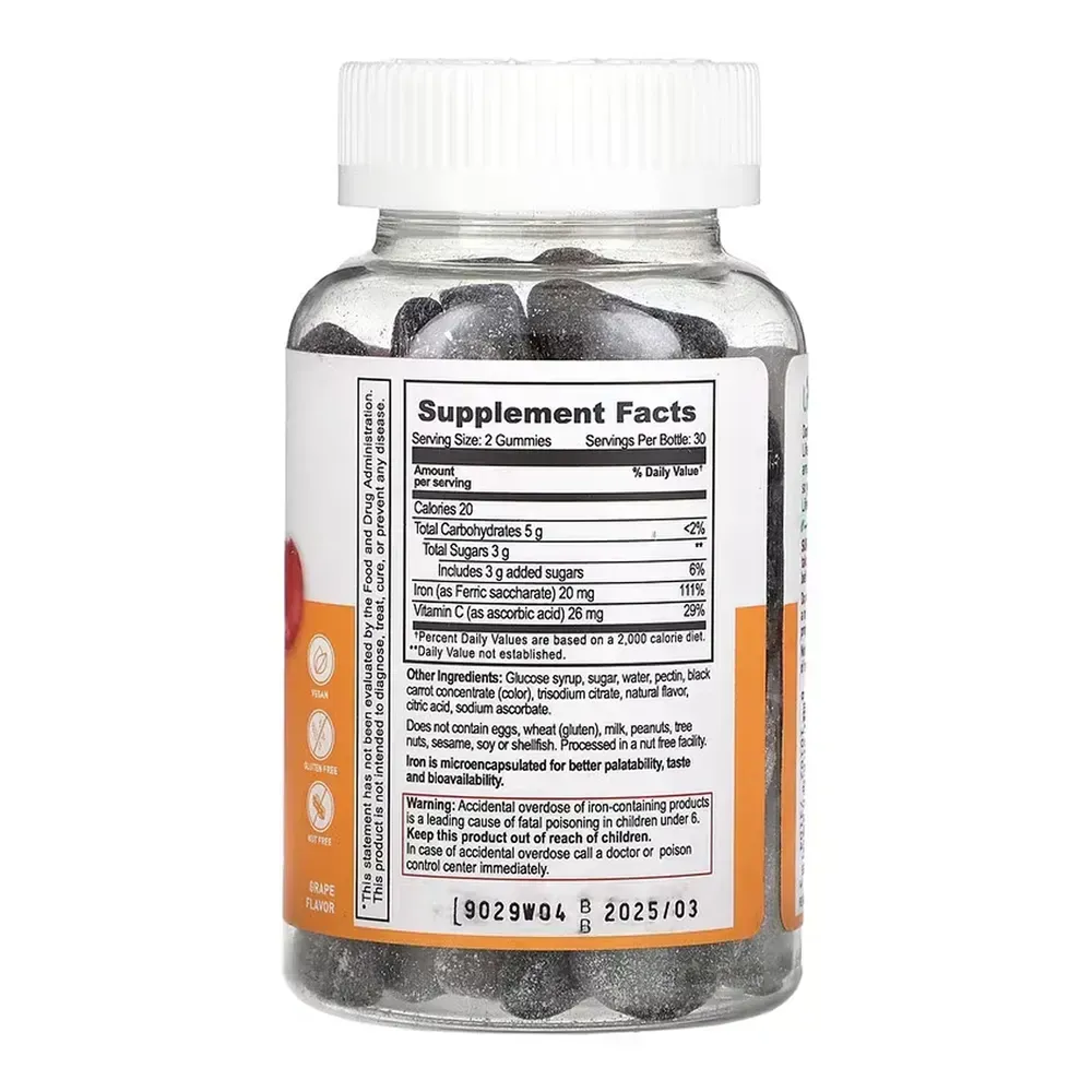 Lifeable Iron + Vitamin C Adult - 60 gummies, фото 2