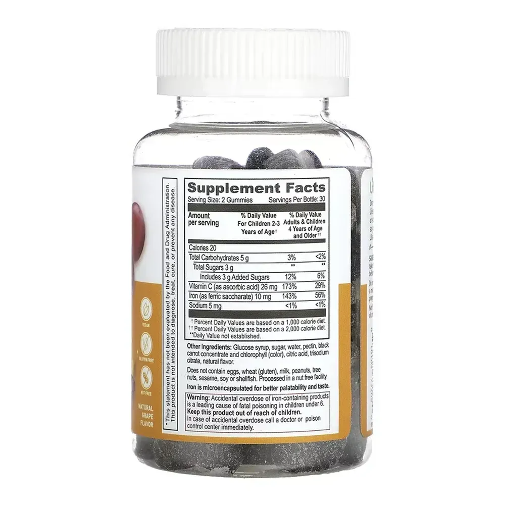 Lifeable Iron + Vitamin C Kids - 60 gummies, фото 2